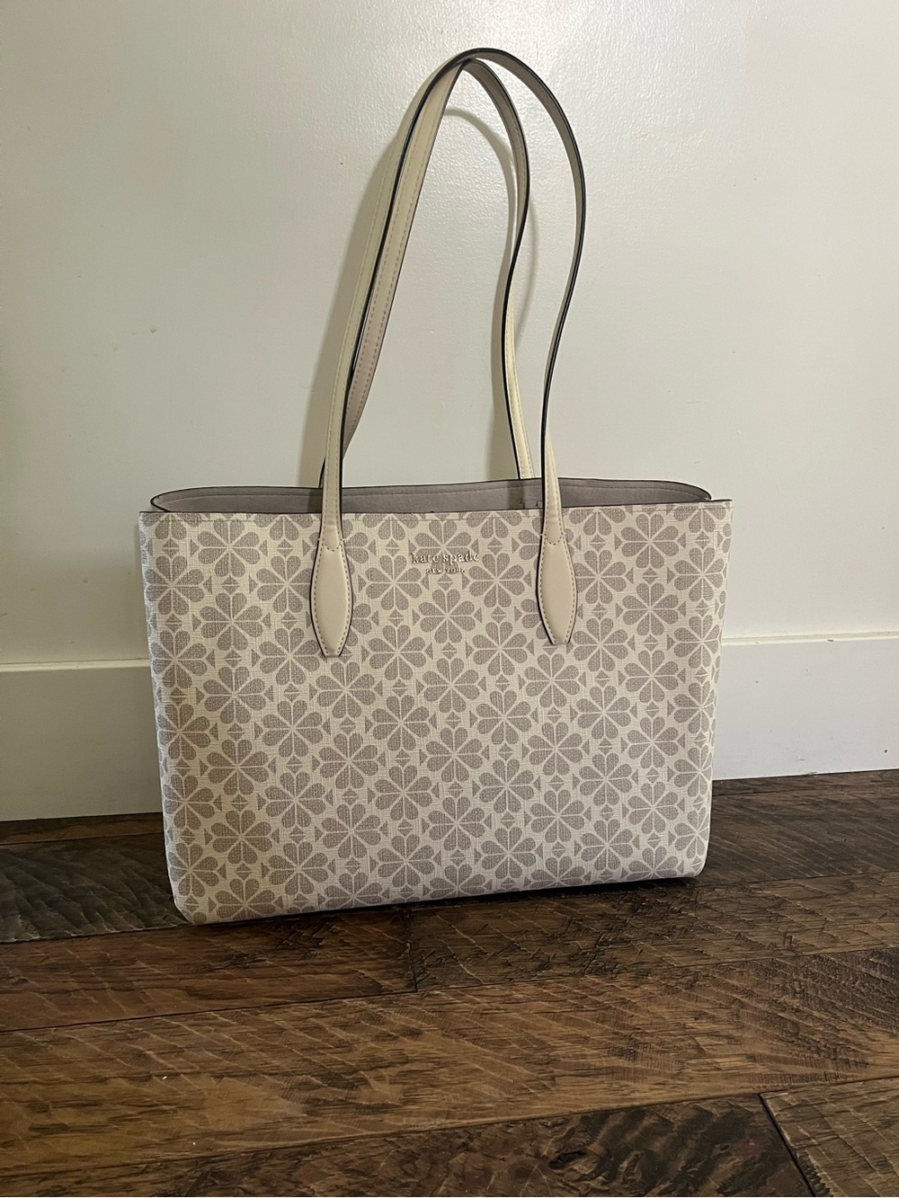 Kate Spade flower coated canvas large tote bag